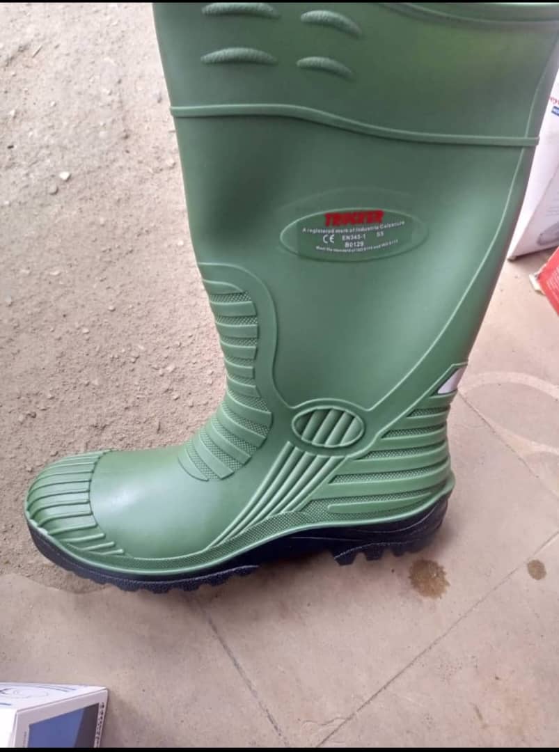 Green Wellington Work Boots